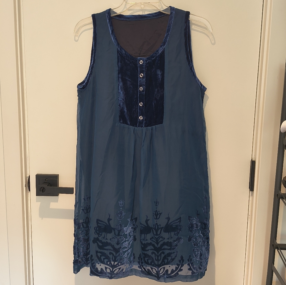 Kersh Blue Sleeveless Mini Dress
